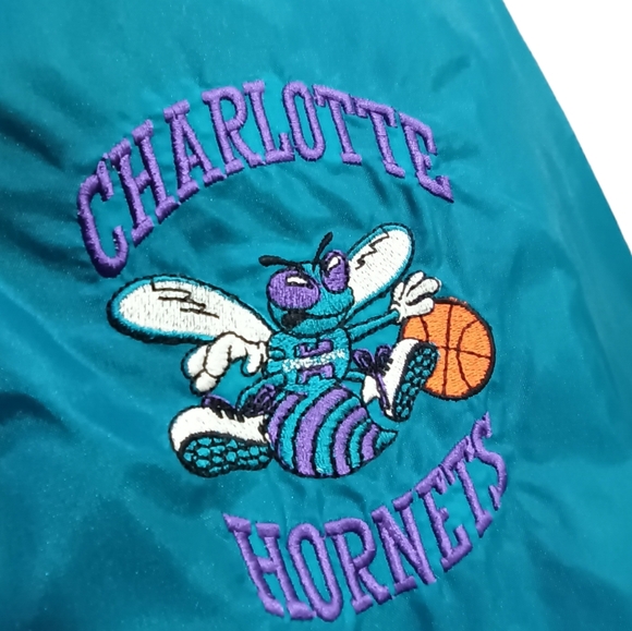 Vintage 90s Charlotte Hornets Reversible Windbreaker Pullover Men's Size XL - Picture 2 of 4